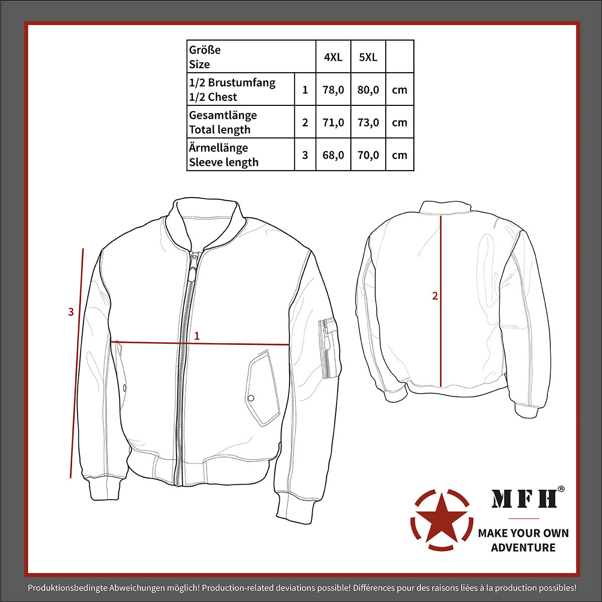 Artikelbild 2 des Artikels “US Pilotenjacke MA1, schwarz, große Größen “