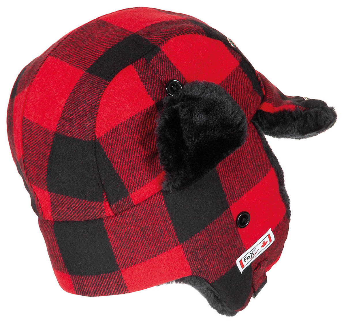 Artikelbild 2 des Artikels “Holzfällermütze mit Fell, rot-schwarz “