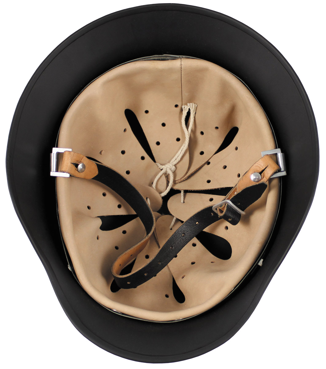 Artikelbild 2 des Artikels “Stahlhelm WW II, schwarz, mit Leder-Innenteil “