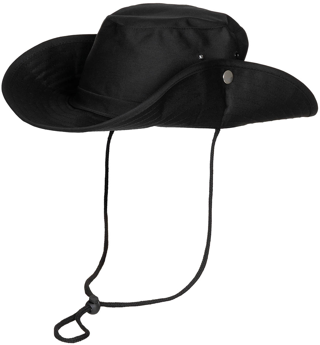 Image 2 de l'article Chapeau de brousse, noir, mentonnière, bord pliable 