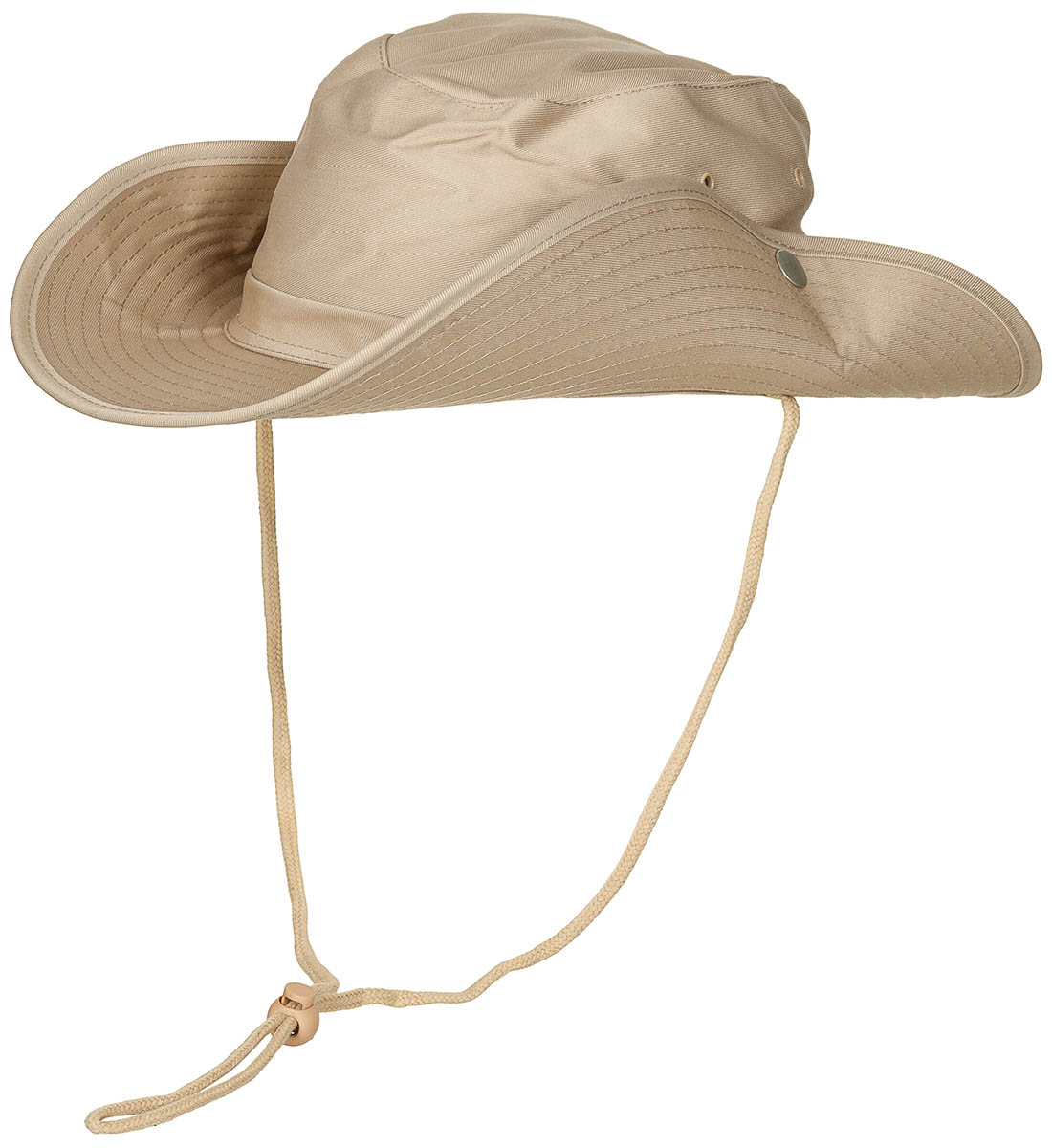 Image 2 de l'article Chapeau de brousse, kaki, mentonnière, bord pliable 