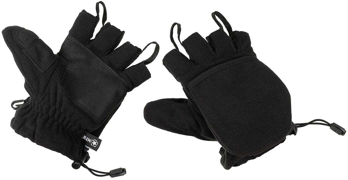 Artikelbild 2 des Artikels “Fleece-Faust-Fingerhandschuhe, schwarz, mit Ausziehschlaufen “