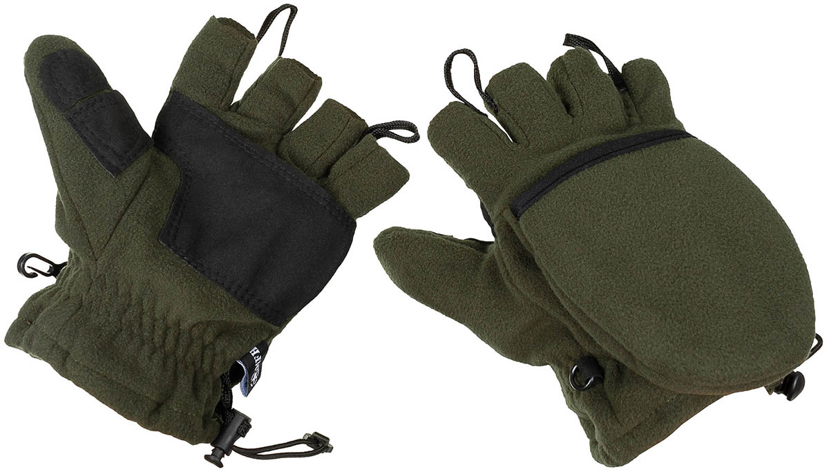 Artikelbild 2 des Artikels “Fleece-Faust-Fingerhandschuhe, oliv, mit Ausziehschlaufen “