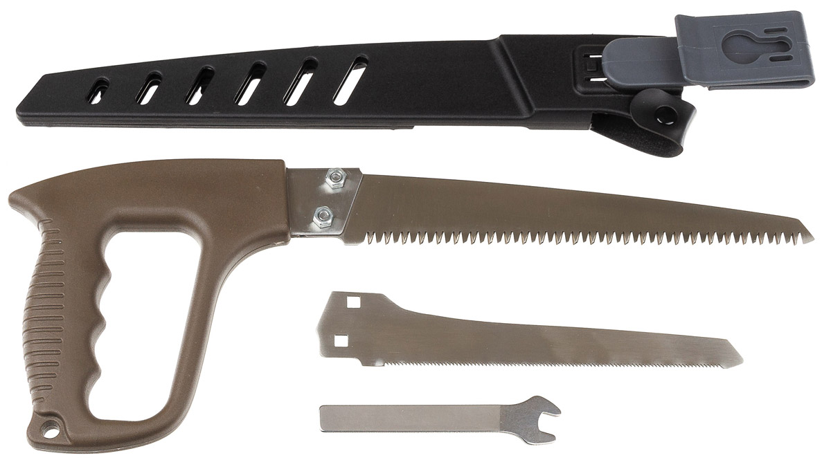 Artikelbild 2 des Artikels “Handsäge, 2 Sägeblätter, Scheide mit Gürtelclip “