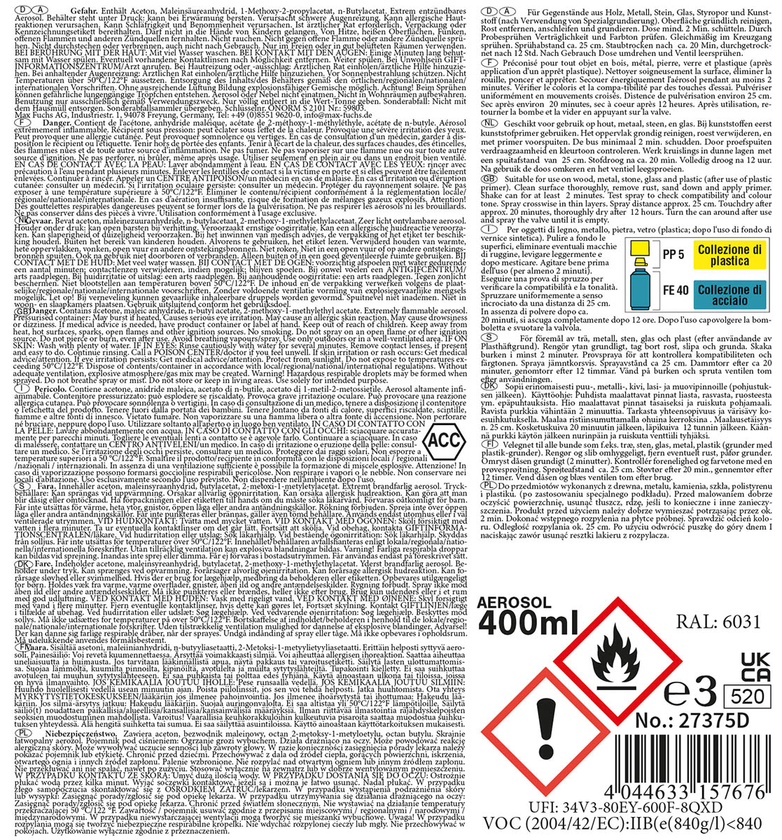 Artikelbild 2 des Artikels “Army Farbspray, WALD GRÜN, matt, 400 ml “