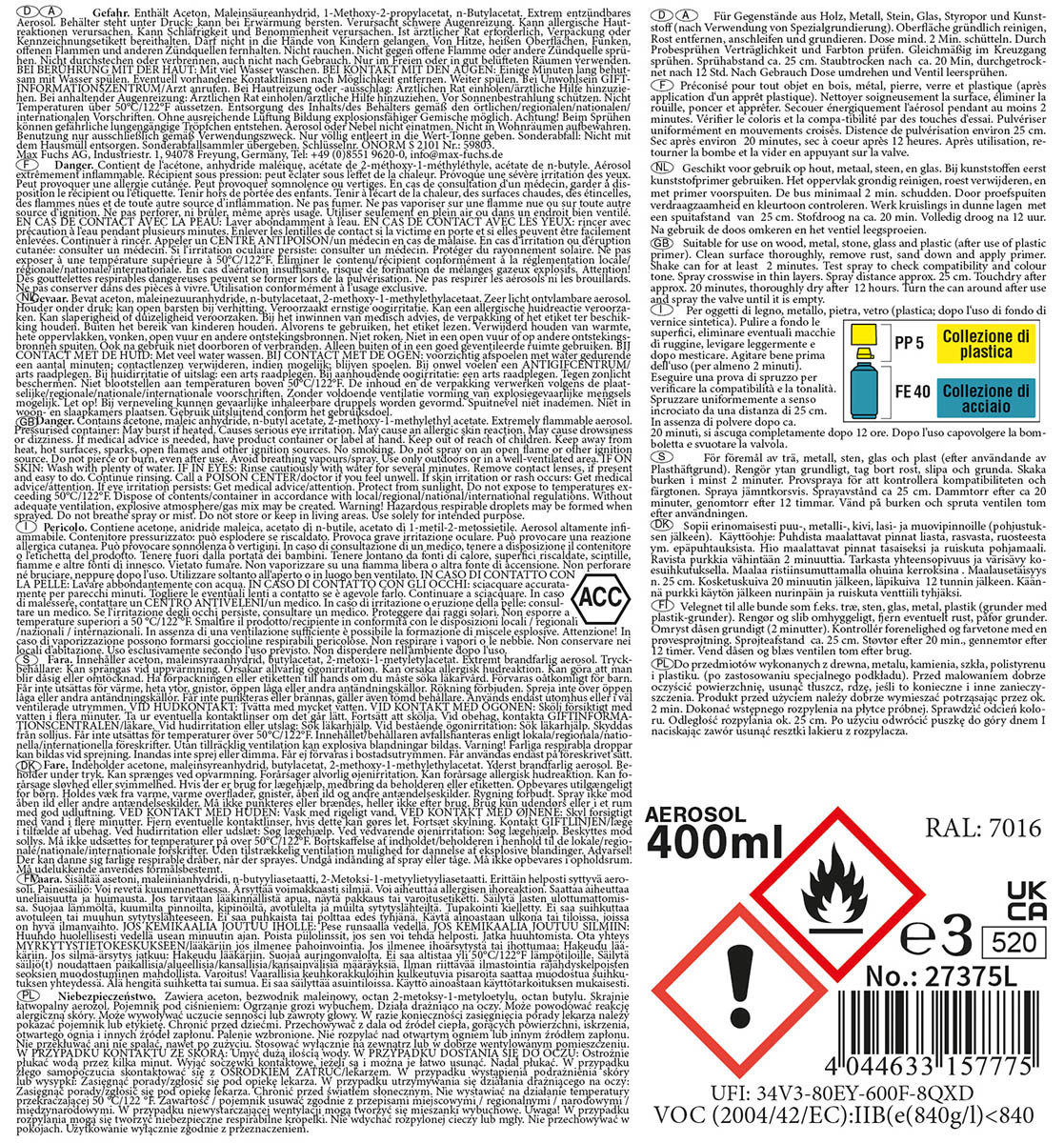 Artikelbild 2 des Artikels “Army Farbspray, WH PANZERGRAU, matt, 400 ml “