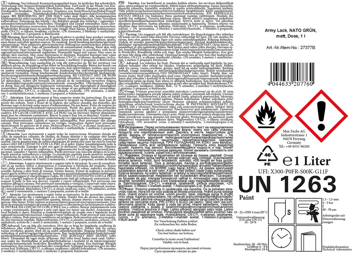 Artikelbild 2 des Artikels “Army Lack, NATO GRÜN, matt, Dose, 1 l “