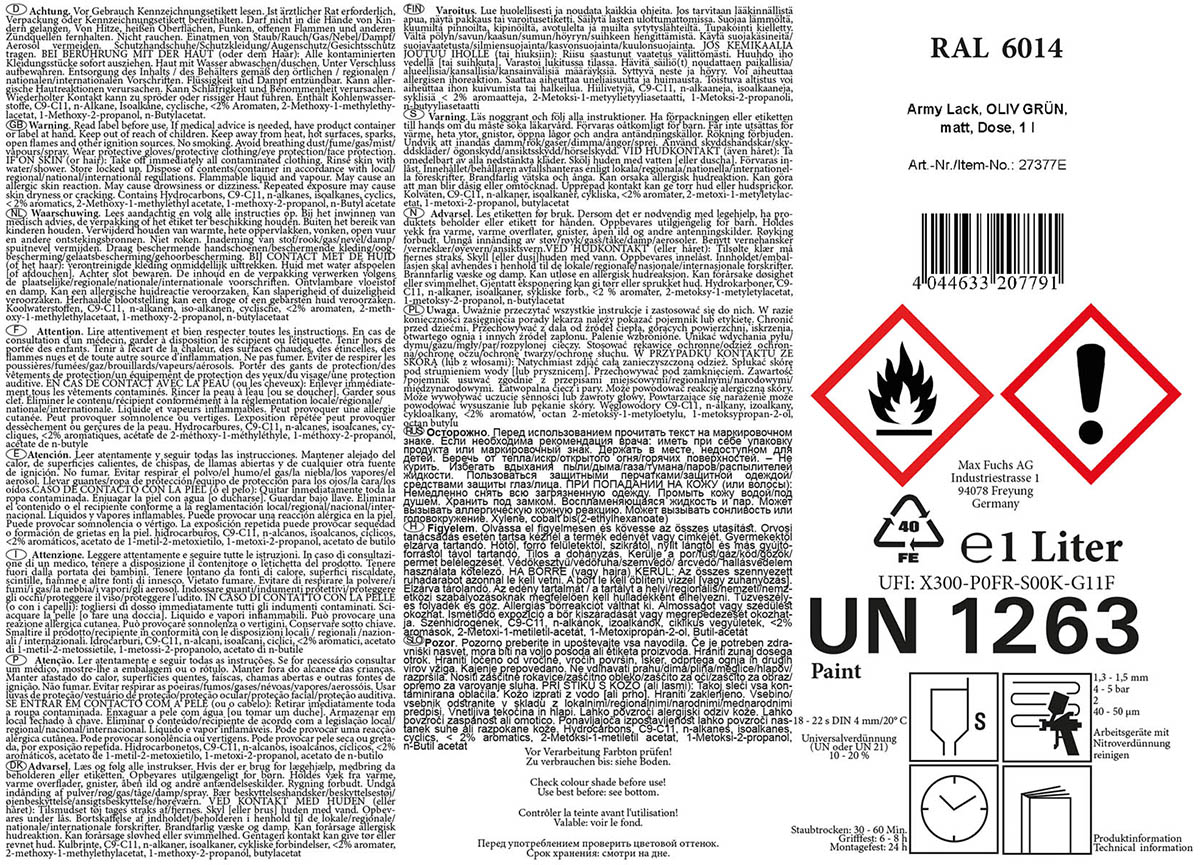 Artikelbild 2 des Artikels “Army Lack, OLIV GRÜN, matt, Dose, 1 l “