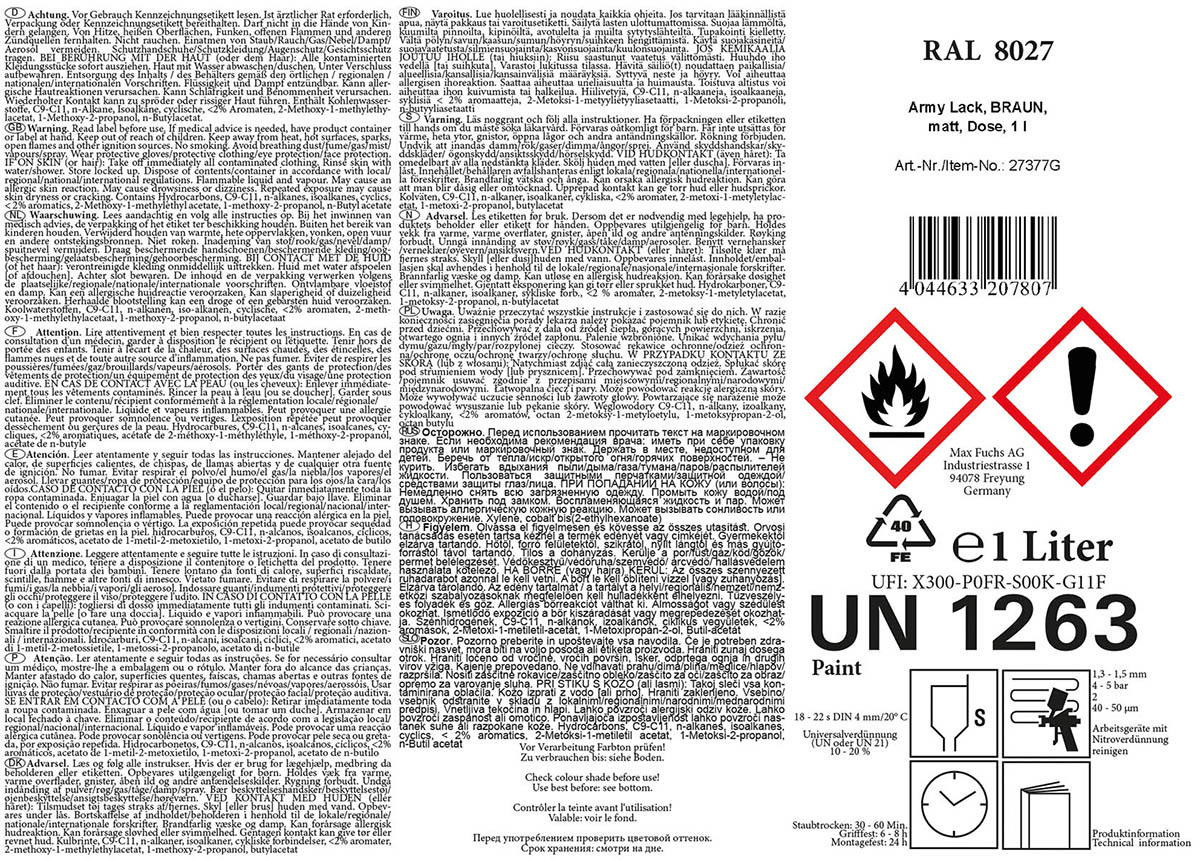 Image 2 de l'article Army Vernis, BRUN, mat, pot, 1 l 