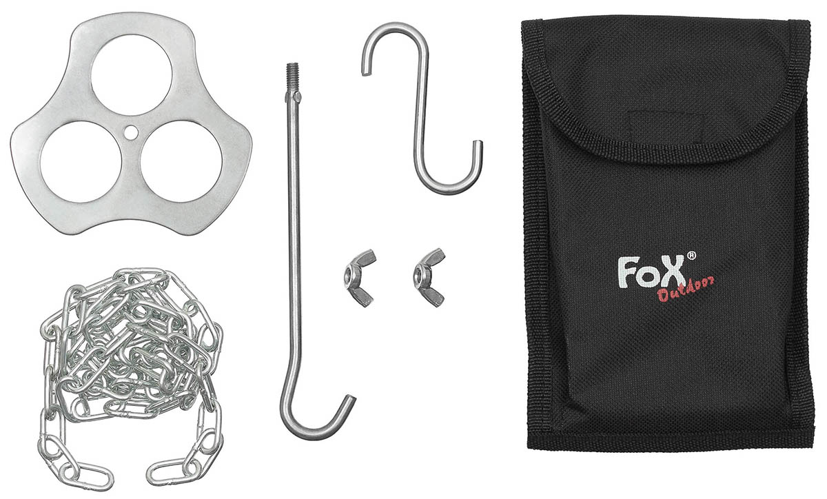 Artikelbild 2 des Artikels “Dreibeinhalter, Edelstahl, mit Kette und Haken “