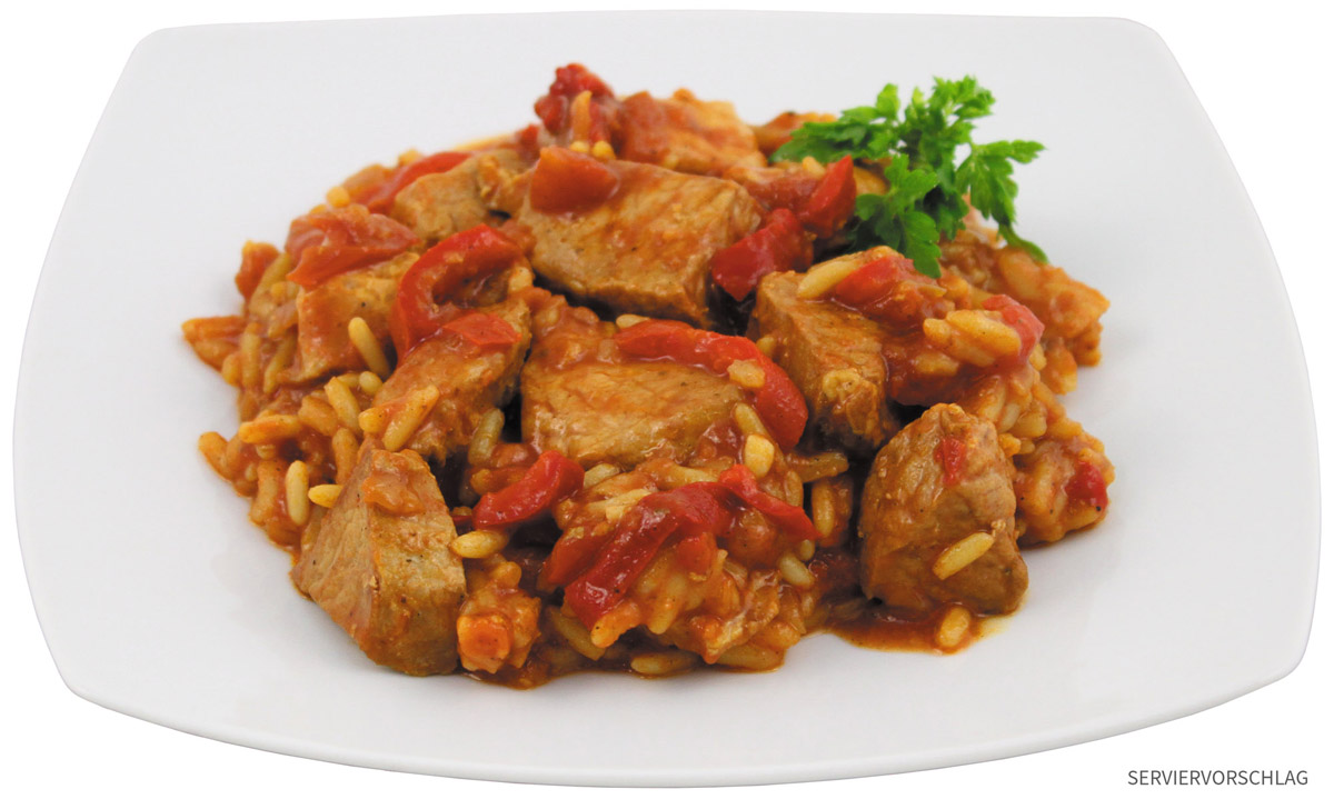 Artikelbild 2 des Artikels “Serb. Feuerfleisch mit Reis, Vollkonserve, 400 g, 7% Mwst. “