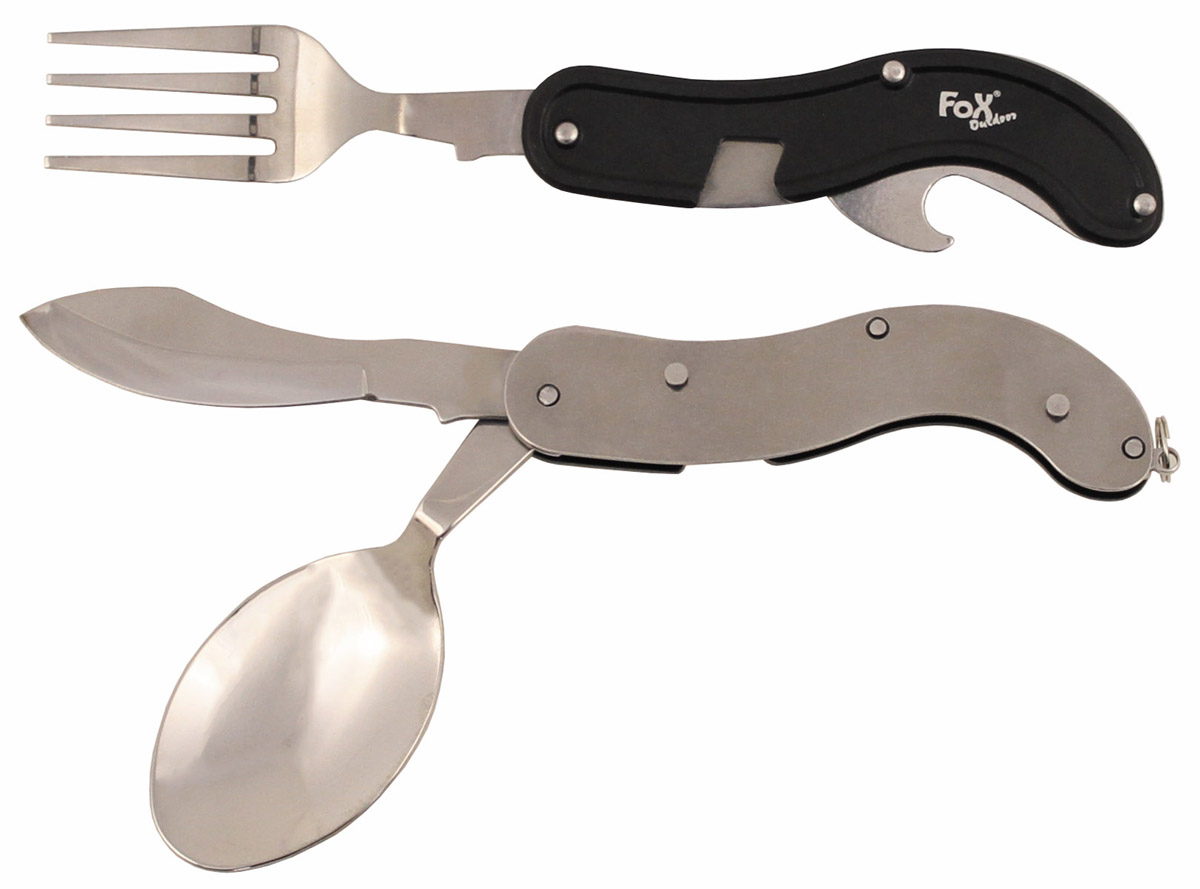 Artikelbild 2 des Artikels “Taschenmesserbesteck, 4 in 1, schwarz, teilbar “