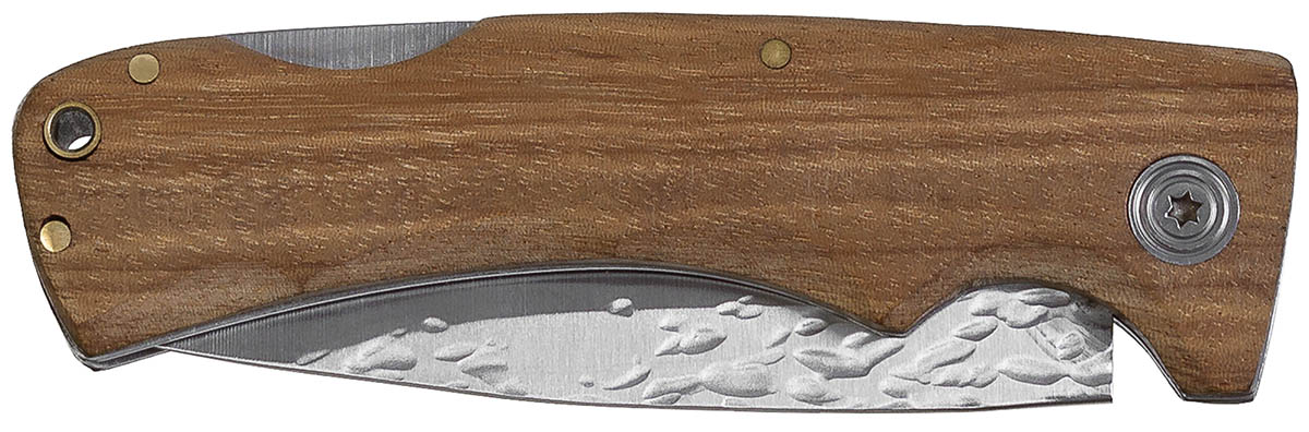 Image 2 de l'article Couteau pliant, manche en bois, lame texturée 