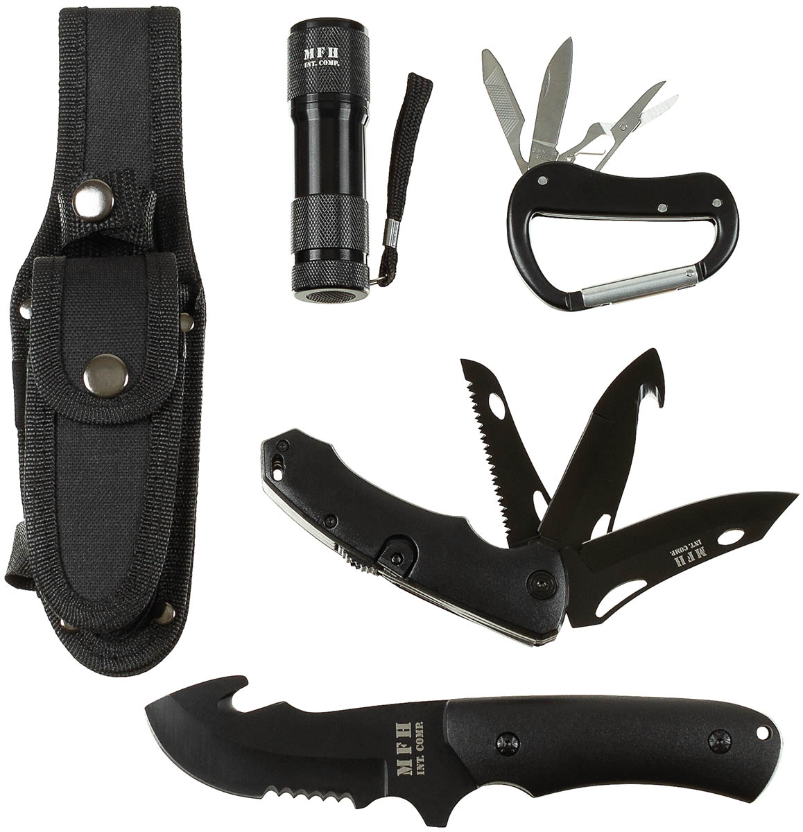 Artikelbild 2 des Artikels “Messerset, schwarz, Kunststoffgriff, Scheide “