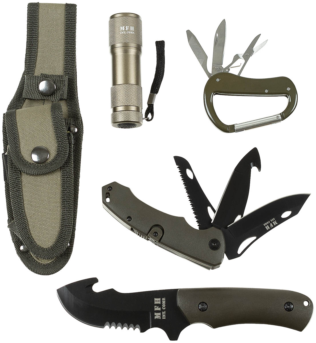 Artikelbild 2 des Artikels “Messerset, oliv, Kunststoffgriff, Scheide “