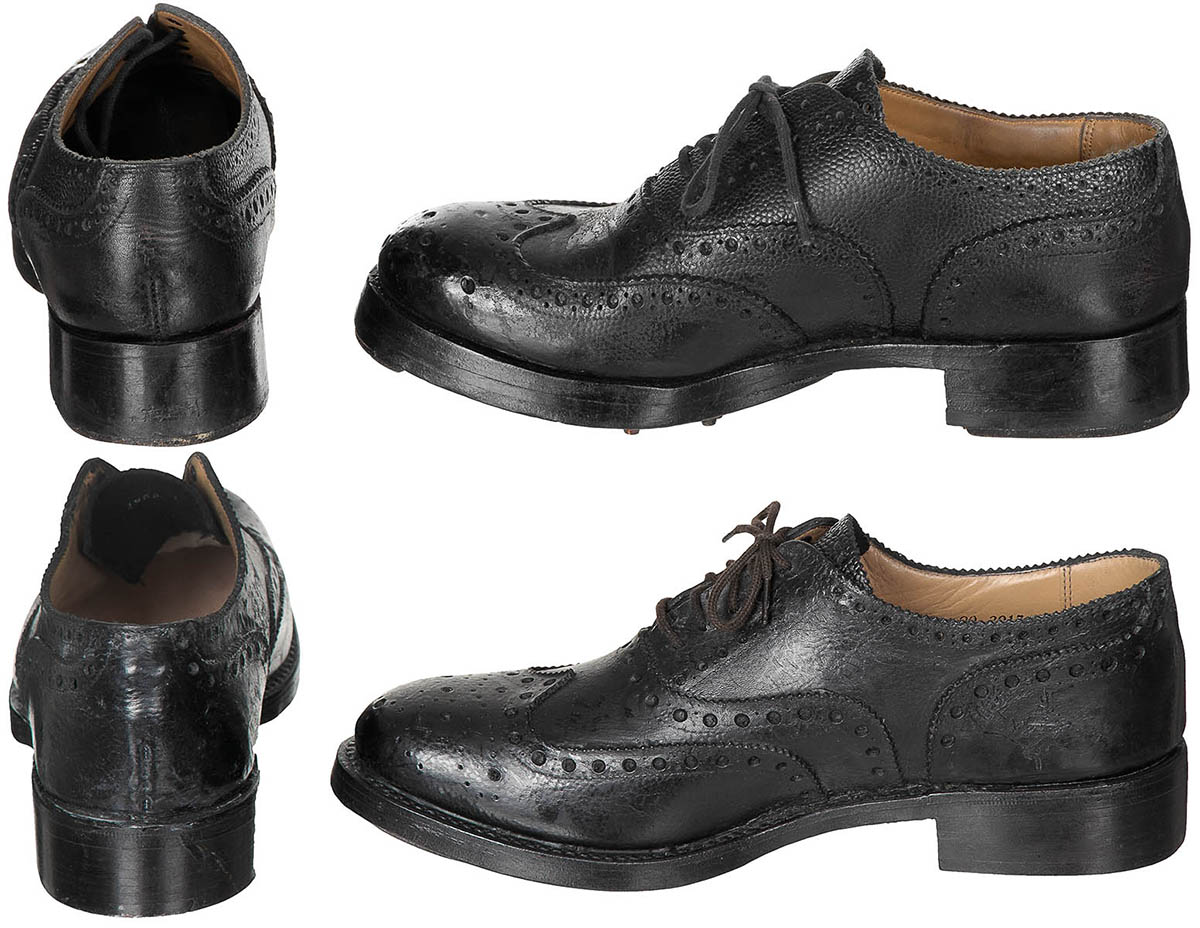 Artikelbild 2 des Artikels “Brit. Steppschuhe, schwarz, Leder genarbt, gebr. “