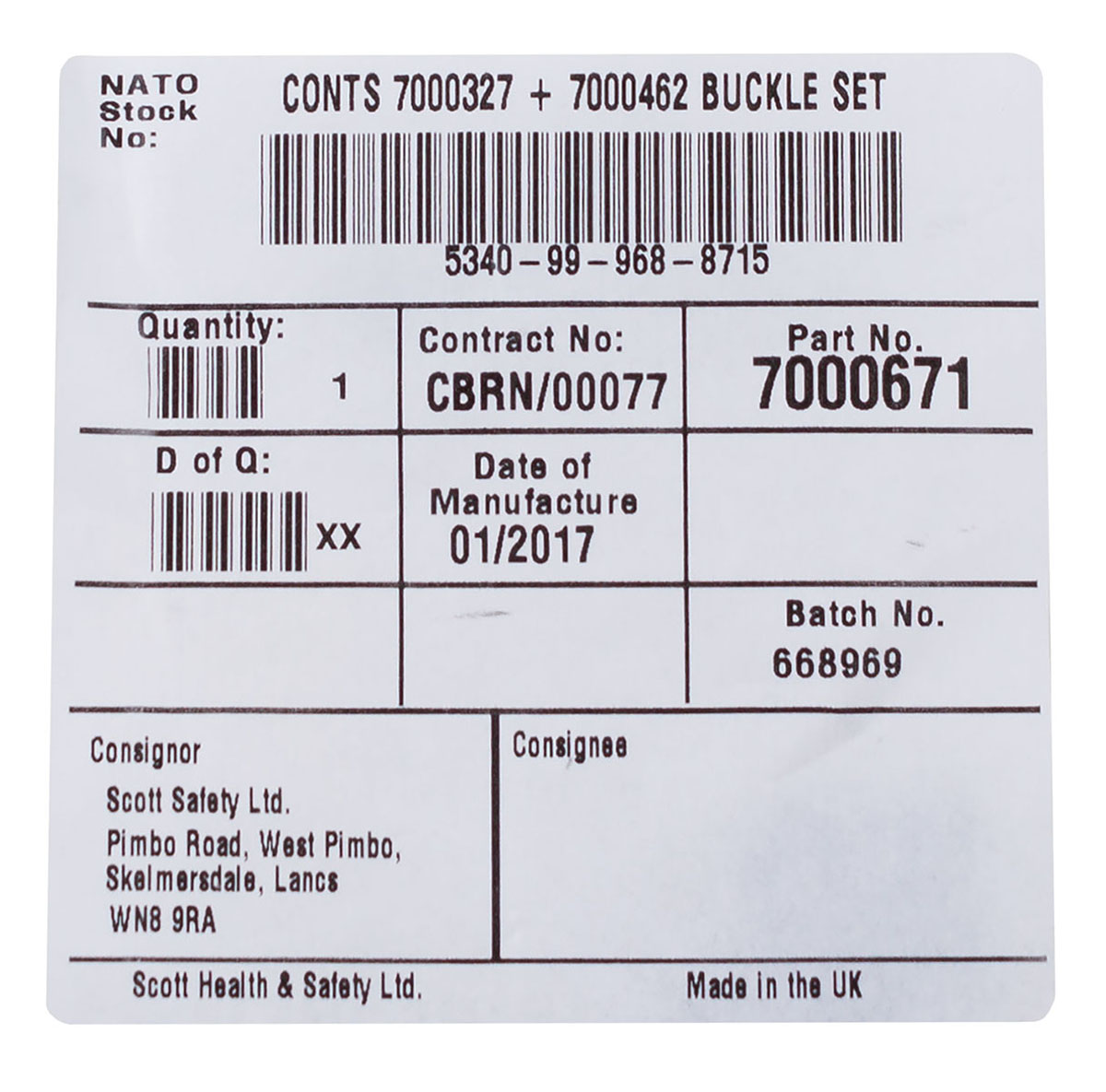 Artikelbild 2 des Artikels “Brit. Ersatzschnallen, für GSR-Atemschutzmaske, neuw. “