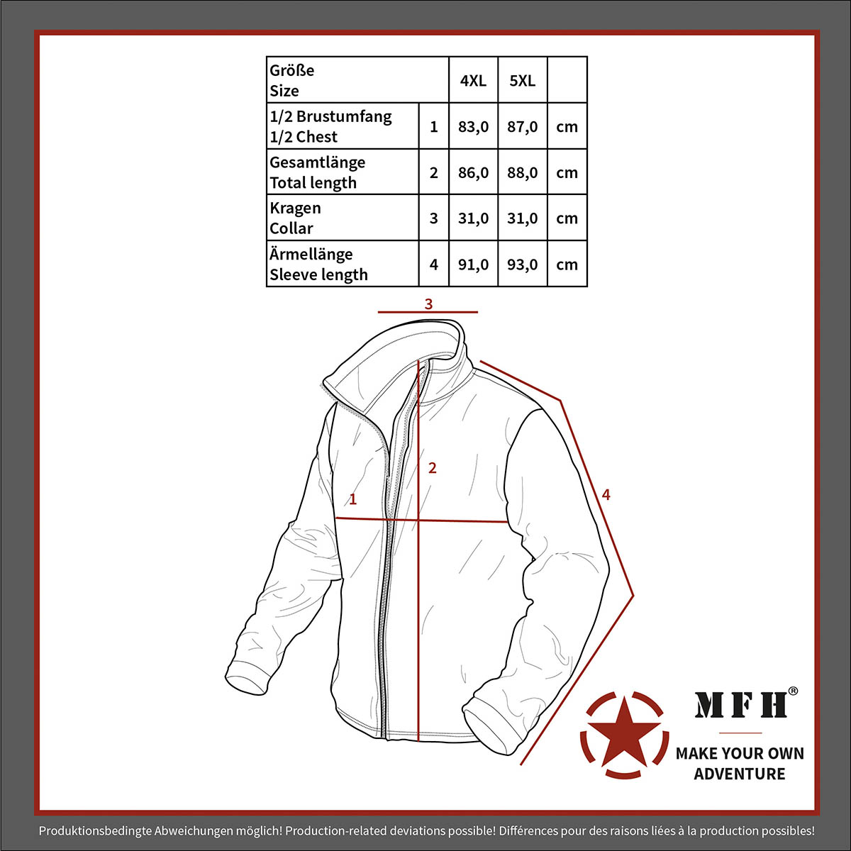 Image 3 de l'article GB Veste, thermique, réversible, olive/kaki, grandes tailles 