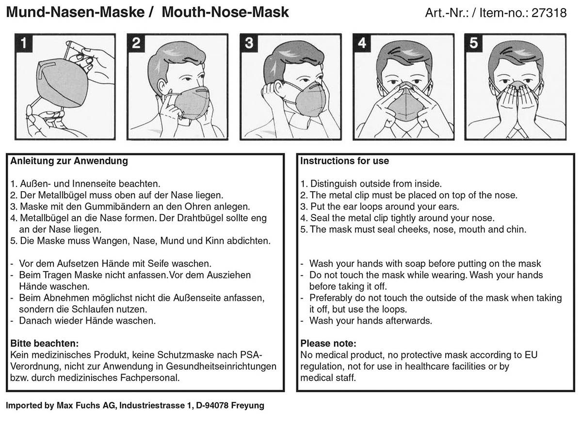 Artikelbild 3 des Artikels “Einwegmaske, 3-Lagen, mit Elastikband “