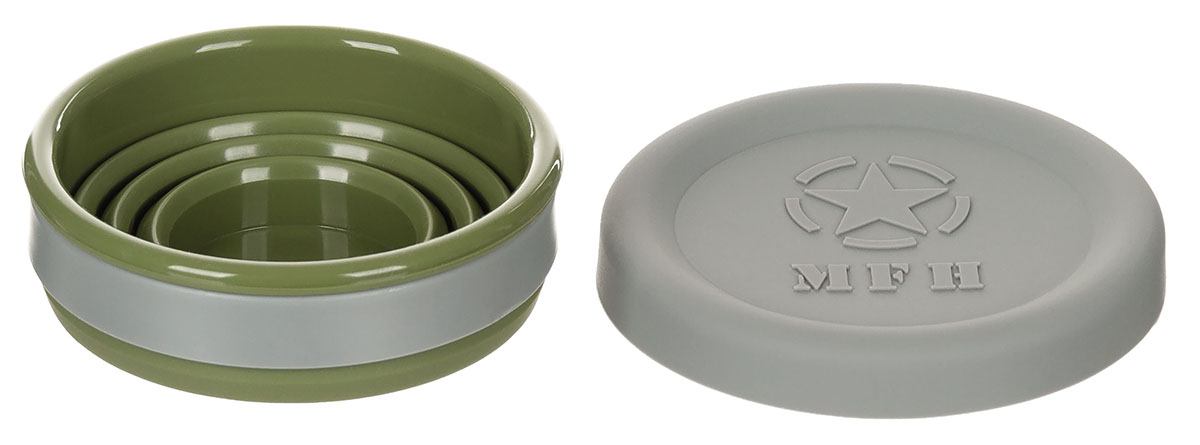Artikelbild 3 des Artikels “Faltbecher, mit Deckel, Silikon, oliv, 200 ml “