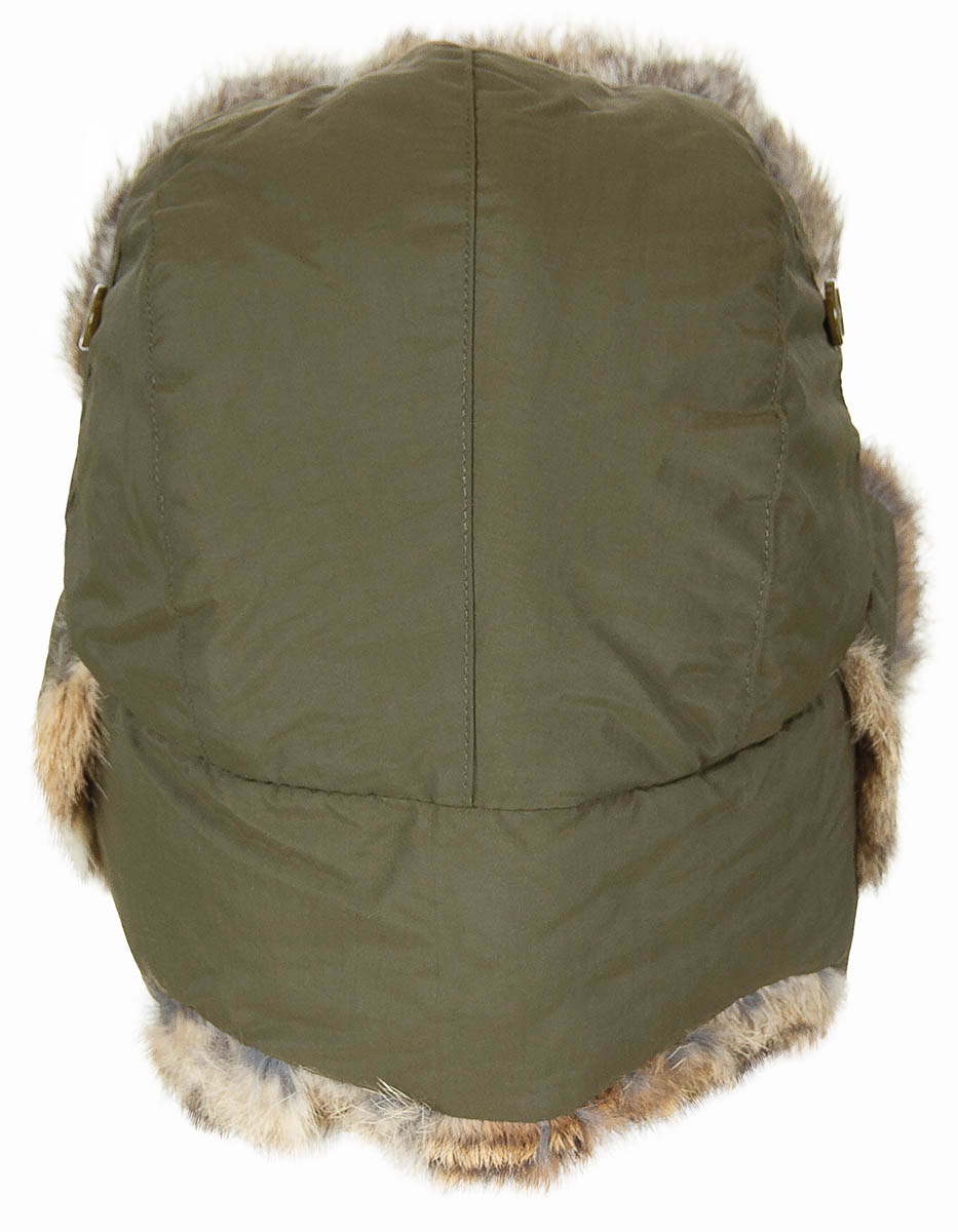 Artikelbild 4 des Artikels “Fellmütze, oliv, mit braunem Echtfell, Steppfütterung “