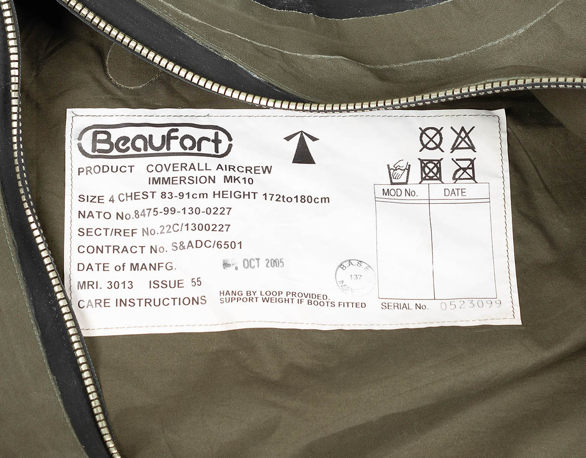 Artikelbild 4 des Artikels “Brit. Overall, AIRCREW, IMMERSION MK10, gebr. “